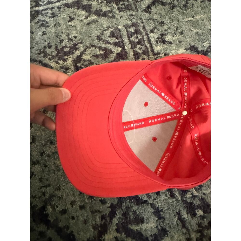 The Normal Brand Circle Patch Performance Hat Red/Navy/White Bear Graphic - Picture 5 of 7